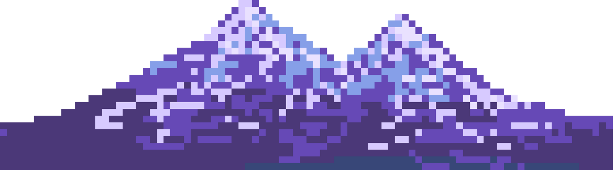 pixelated snowy mountains